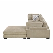 Pemberly Row Microfiber 4-Piece Modular Sectional with Ottoman 300 lbs in Brown