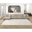 Pemberly Row Microfiber 4-Piece Modular Sectional with Chaise 300 lbs in Brown
