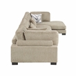 Pemberly Row Microfiber 4-Piece Modular Sectional with Chaise 300 lbs in Brown