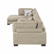 Pemberly Row Microfiber 4-Piece Modular Sectional with Chaise 300 lbs in Brown