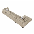 Pemberly Row Microfiber 4-Piece Modular Sectional with Chaise 300 lbs in Brown