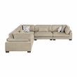 Pemberly Row Microfiber 5-Piece Modular Sectional with Pillows 300 lbs in Brown