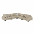 Pemberly Row Microfiber 5-Piece Modular Sectional with Pillows 300 lbs in Brown