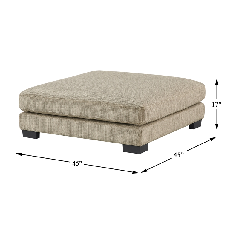 Pemberly Row Microfiber 5-Piece Modular Sectional with Ottoman 300 lbs in Brown