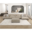 Pemberly Row Microfiber 5-Piece Modular Sectional with Chaise & Ottoman in Brown