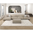 Pemberly Row Microfiber 5-Piece Modular Sectional with Chaise & Ottoman in Brown