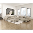 Pemberly Row Microfiber 7-Piece Modular Sectional with Chaise & Ottoman in Brown