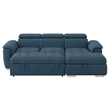 Pemberly Row Microfiber Sectional with Pull-Out Bed and Storage in Blue