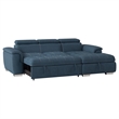 Pemberly Row Microfiber Sectional with Pull-Out Bed and Storage in Blue