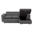 Pemberly Row Microfiber Sectional with Pull-Out Bed and Storage in Gray