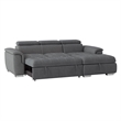 Pemberly Row Microfiber Sectional with Pull-Out Bed and Storage in Gray