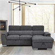 Pemberly Row Microfiber Sectional with Pull-Out Bed and Storage in Gray