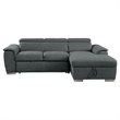 Pemberly Row Microfiber Sectional with Pull-Out Bed and Storage in Gray