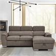 Pemberly Row Microfiber Sectional with Pull-Out Bed and Storage in Taupe