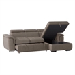 Pemberly Row Microfiber Sectional with Pull-Out Bed and Storage in Taupe