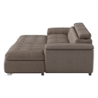 Pemberly Row Microfiber Sectional with Pull-Out Bed and Storage in Taupe