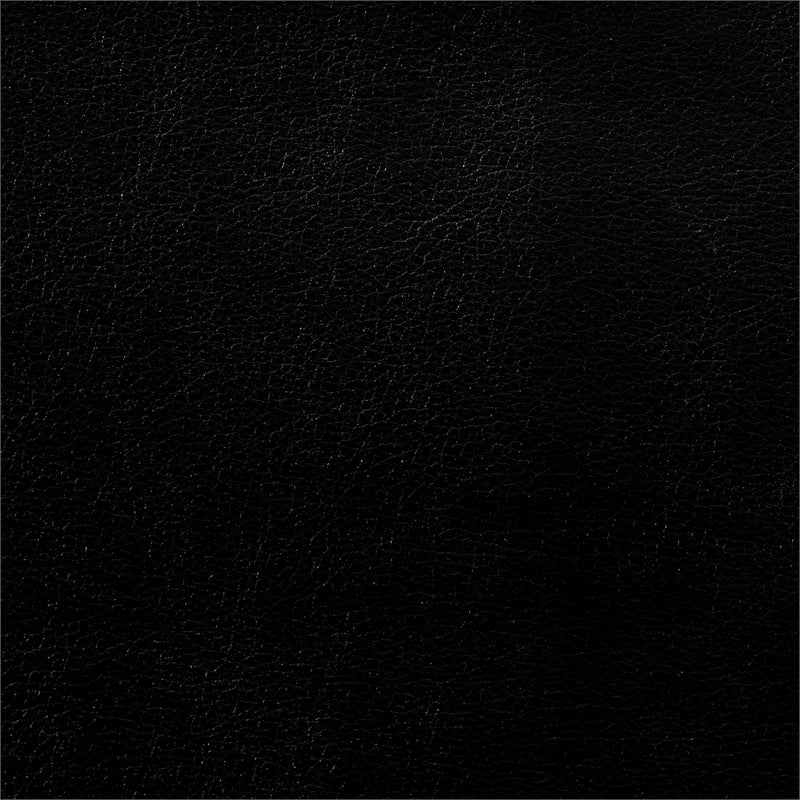 Pemberly Row Faux Leather Tufted Sectional with Chaise in Black