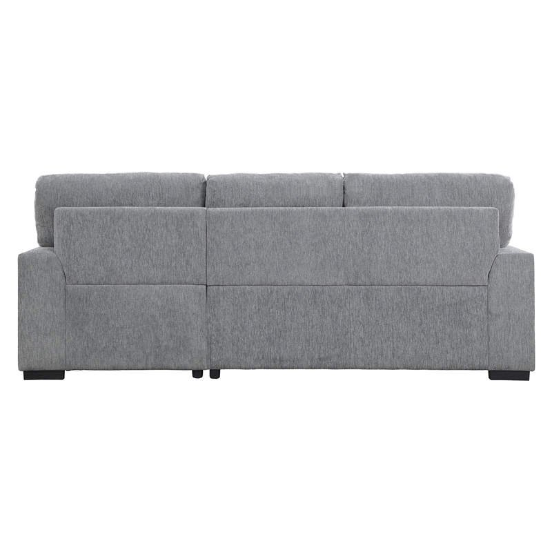 Pemberly Row Chenille Sectional with Pull-Out Bed and Storage in Dark Gray