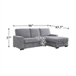 Pemberly Row Chenille Sectional with Pull-Out Bed and Storage in Dark Gray