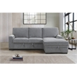 Pemberly Row Chenille Sectional with Pull-Out Bed and Storage in Dark Gray