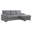 Pemberly Row Chenille Sectional with Pull-Out Bed and Storage in Dark Gray