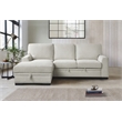 Pemberly Row Chenille Sectional with Left Chaise Pull-Out Bed & Storage in Beige