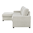 Pemberly Row Chenille Sectional with Left Chaise Pull-Out Bed & Storage in Beige
