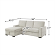 Pemberly Row Chenille Sectional with Left Chaise Pull-Out Bed & Storage in Beige
