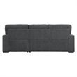 Pemberly Row Chenille Sectional with Right Chaise Pull-Out Bed & Storage in Gray