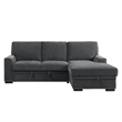 Pemberly Row Chenille Sectional with Right Chaise Pull-Out Bed & Storage in Gray