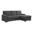 Pemberly Row Chenille Sectional with Right Chaise Pull-Out Bed & Storage in Gray