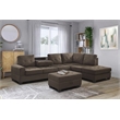 Pemberly Row Reversible Sectional with Drop-Down Cup Holders in Chocolate