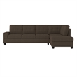 Pemberly Row Reversible Sectional with Drop-Down Cup Holders in Chocolate