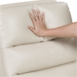 Pemberly Row Faux Leather Swivel Glider Recliner 300 lbs in Beige