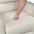 Pemberly Row Faux Leather Swivel Glider Recliner 300 lbs in Beige