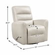 Pemberly Row Faux Leather Swivel Glider Recliner 300 lbs in Beige