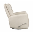 Pemberly Row Faux Leather Swivel Glider Recliner 300 lbs in Beige