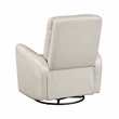 Pemberly Row Faux Leather Swivel Glider Recliner 300 lbs in Beige