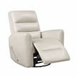 Pemberly Row Faux Leather Swivel Glider Recliner 300 lbs in Beige