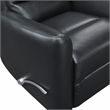Pemberly Row Faux Leather Swivel Glider Recliner 300 lbs in Black