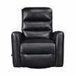 Pemberly Row Faux Leather Swivel Glider Recliner 300 lbs in Black