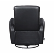 Pemberly Row Faux Leather Swivel Glider Recliner 300 lbs in Black