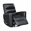 Pemberly Row Faux Leather Swivel Glider Recliner 300 lbs in Black