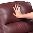 Pemberly Row Faux Leather Swivel Glider Recliner 300 lbs in Red