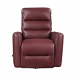 Pemberly Row Faux Leather Swivel Glider Recliner 300 lbs in Red