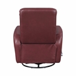 Pemberly Row Faux Leather Swivel Glider Recliner 300 lbs in Red