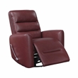 Pemberly Row Faux Leather Swivel Glider Recliner 300 lbs in Red