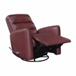 Pemberly Row Faux Leather Swivel Glider Recliner 300 lbs in Red