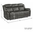 Pemberly Row Microfiber Double Reclining Tufted Sofa with Pillow Arms in Gray