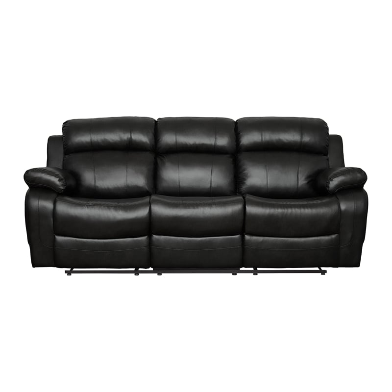 Pemberly Row 2-Piece Manual Reclining Sofa Set with Cup Holders in Black